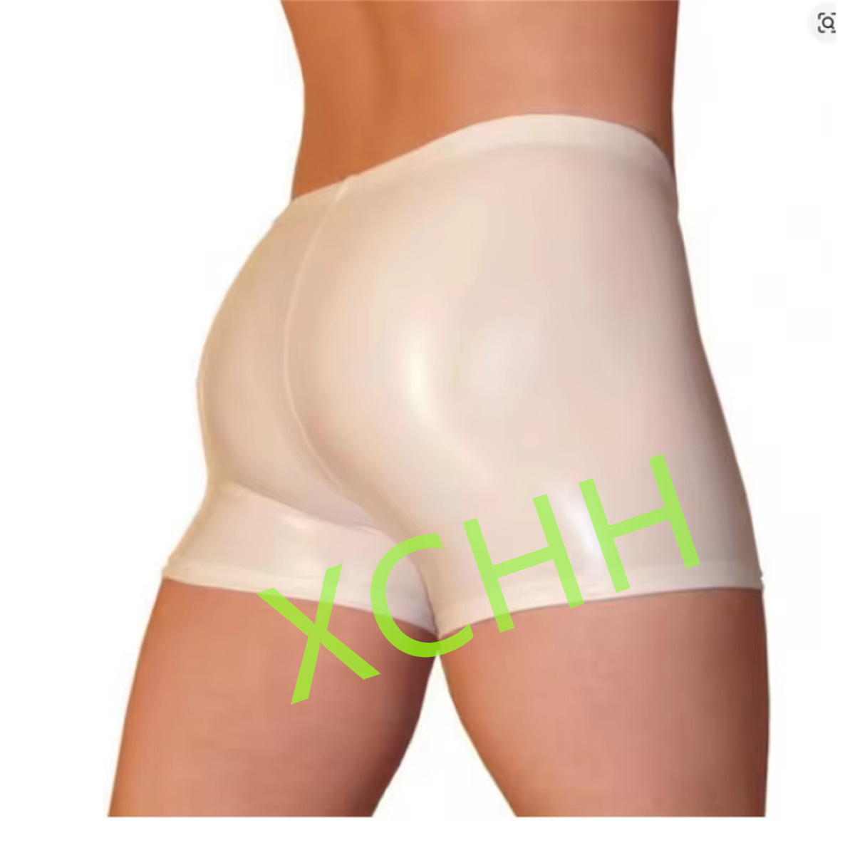 Boxer Shorts Modal - Latex Men Shorts Rubber Panties White