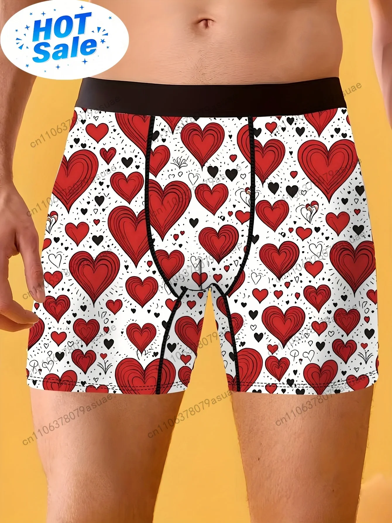 1pc Men'S Heart Print Boxer Br - Quick Dry Underwear recension och pris