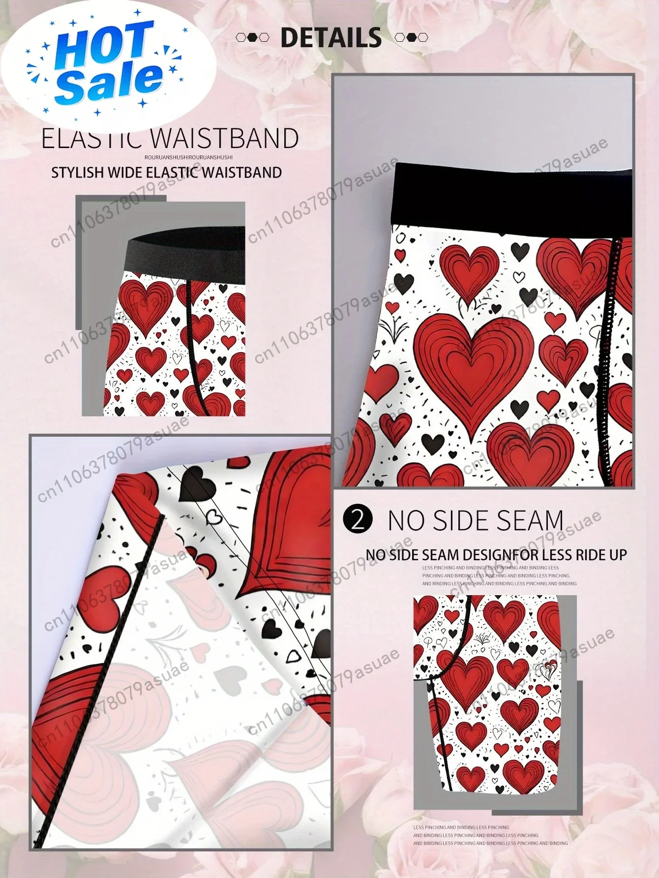 1pc Men'S Heart Print Boxer Br - Quick Dry Underwear recension och pris